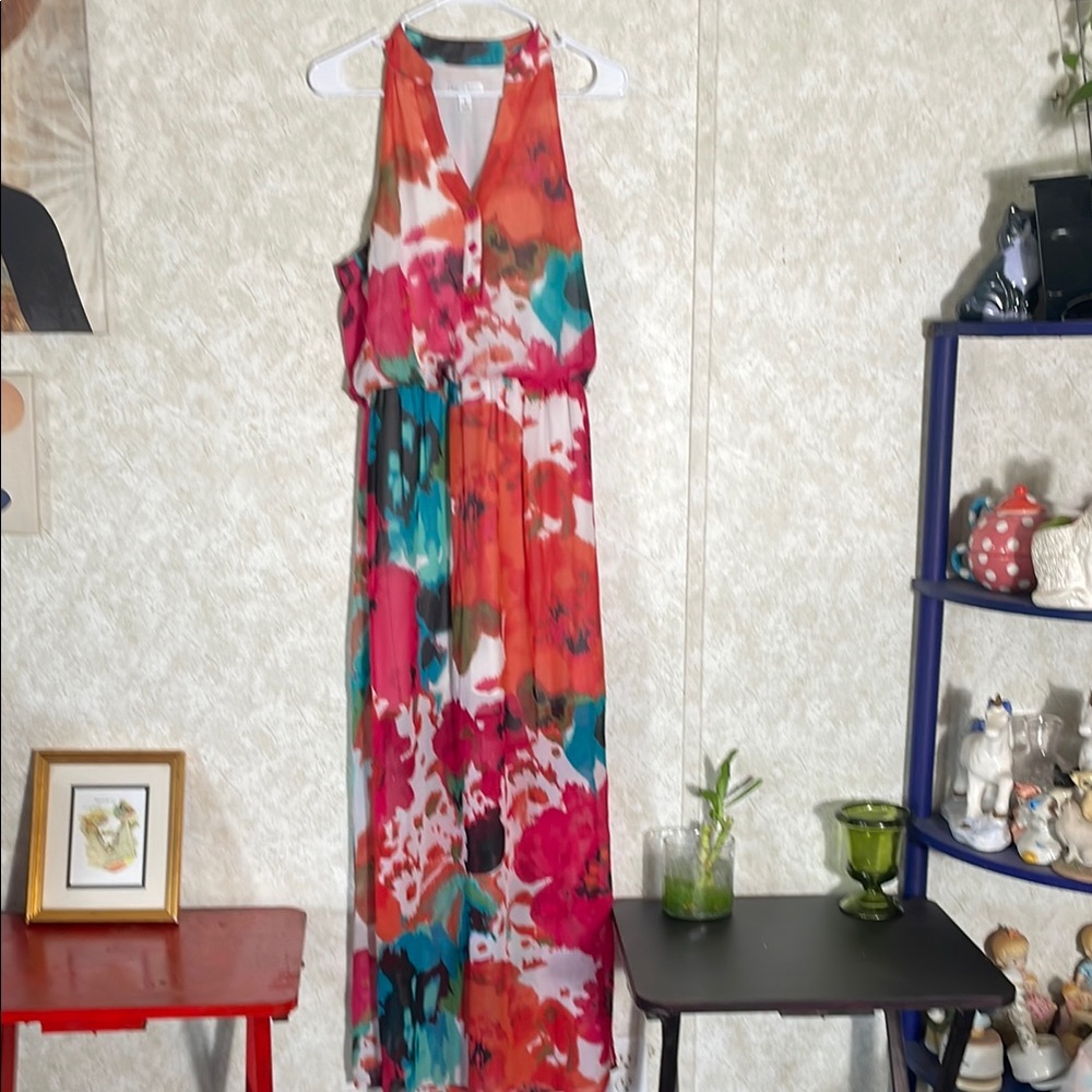 Bisou Bisou Red Halter Maxi Sundress